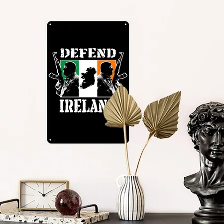 Irish Hooligans With Irish Flag Black Metal Poster Wall Art Decor Sign