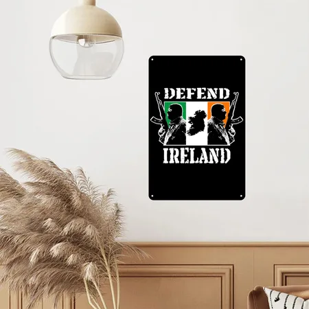 Irish Hooligans With Irish Flag Black Metal Poster Wall Art Decor Sign