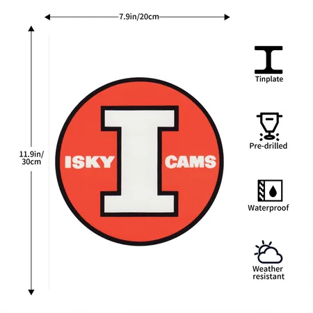 Isky Cams White/black Metal Poster Wall Art Decor Sign