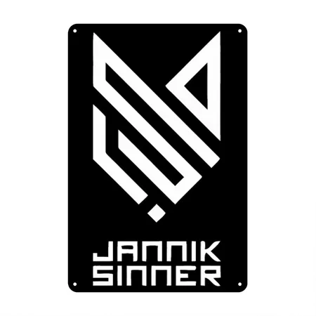 JANNIK SINNER Black Metal Poster Wall Art Decor Sign