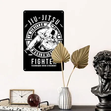 Jiu Jitsu Martial Arts BJJ MMA Jujitsu Black Metal Poster Wall Art Decor Sign