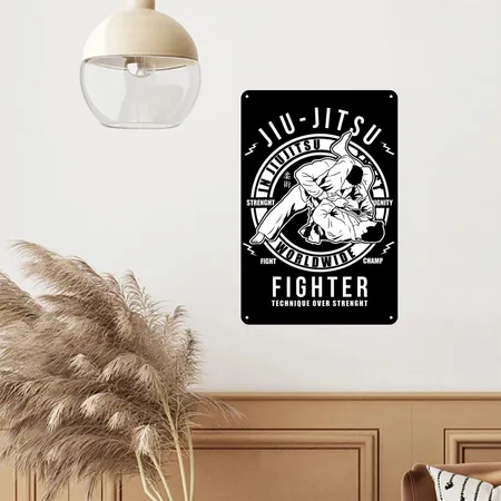Jiu Jitsu Martial Arts BJJ MMA Jujitsu Black Metal Poster Wall Art Decor Sign