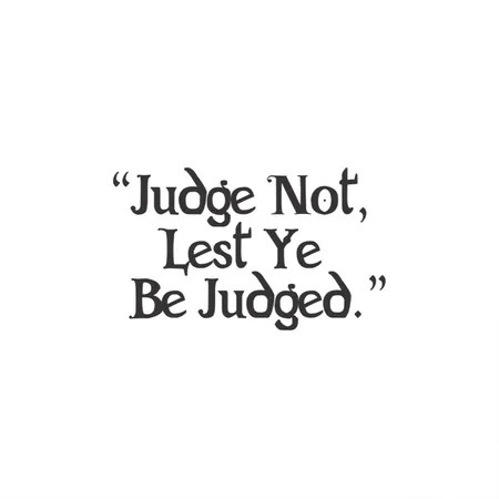 Judge Not Lest Ye Be Judged White/cobalt Blue Metal Poster Wall Art Decor Sign