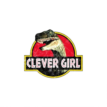 Jurassic World Raptor Clever Girl White/black Metal Poster Wall Art Decor Sign