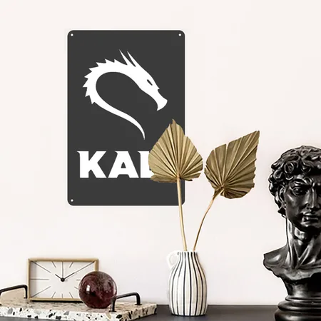 Kali Linux Cyber Security Hacking Fun Charcoal Star Metal Poster Wall Art Decor Sign