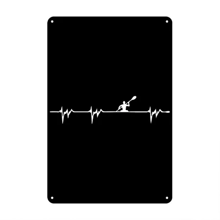 Kayak 2 Black Metal Poster Wall Art Decor Sign