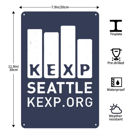 Kexp Navy Metal Poster Wall Art Decor Sign