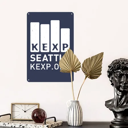 Kexp Navy Metal Poster Wall Art Decor Sign
