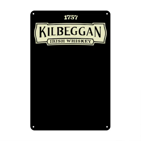 Kilbeggan Irish Whiskey Black Metal Poster Wall Art Decor Sign