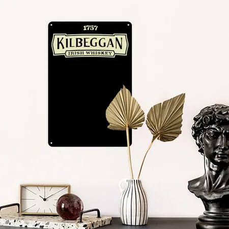Kilbeggan Irish Whiskey Black Metal Poster Wall Art Decor Sign