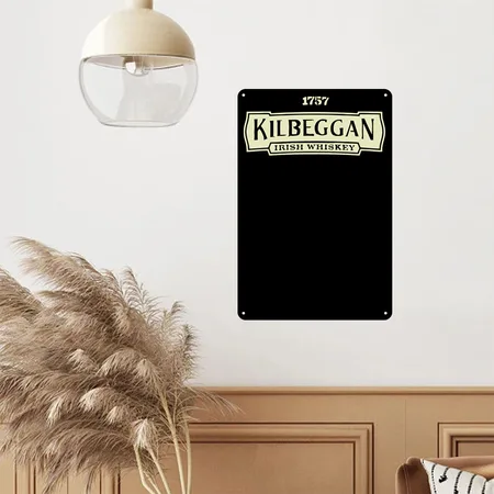 Kilbeggan Irish Whiskey Black Metal Poster Wall Art Decor Sign