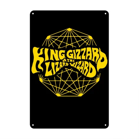 King Gizzard And The Lizard Wizard Black Metal Poster Wall Art Decor Sign