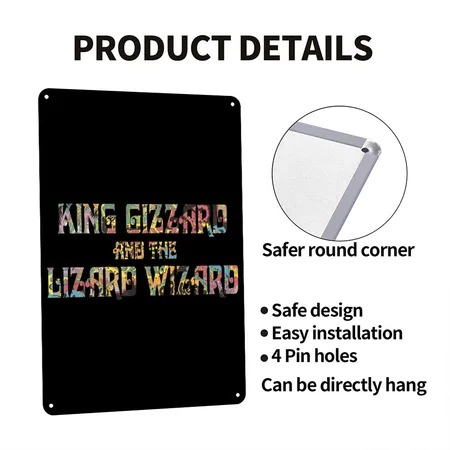 King Gizzard And The Lizard Wizard Black Metal Poster Wall Art Decor Sign