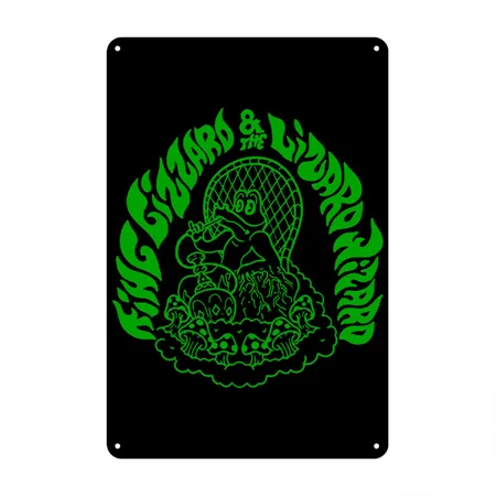 King Gizzard And The Lizard Wizard Black Metal Poster Wall Art Decor Sign