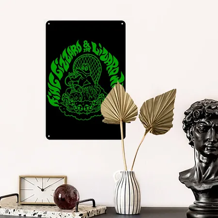 King Gizzard And The Lizard Wizard Black Metal Poster Wall Art Decor Sign
