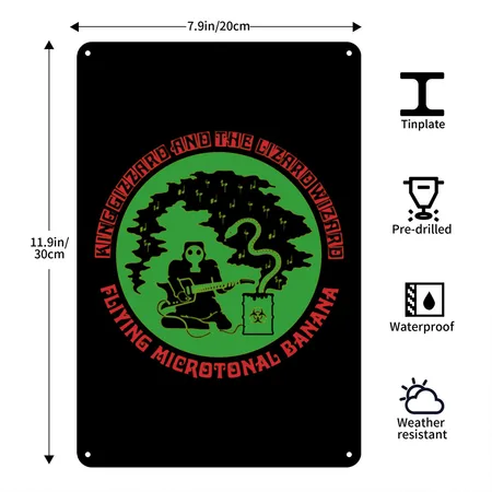 King Gizzard And The Lizard Wizard Black Metal Poster Wall Art Decor Sign