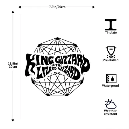 King Gizzard And The Lizard Wizard White Metal Poster Wall Art Decor Sign