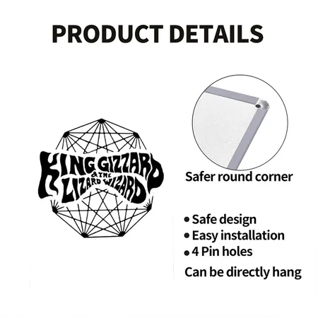 King Gizzard And The Lizard Wizard White Metal Poster Wall Art Decor Sign