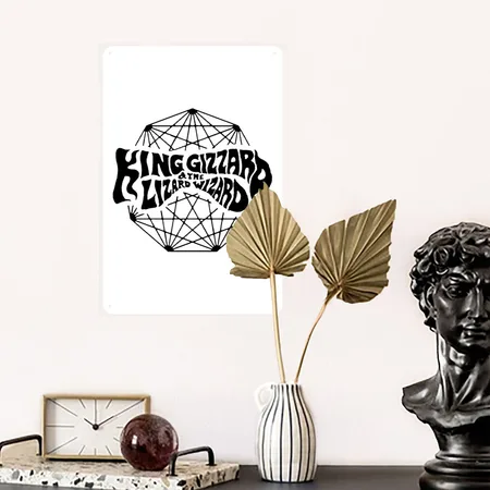 King Gizzard And The Lizard Wizard White Metal Poster Wall Art Decor Sign