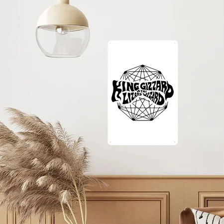 King Gizzard And The Lizard Wizard White Metal Poster Wall Art Decor Sign