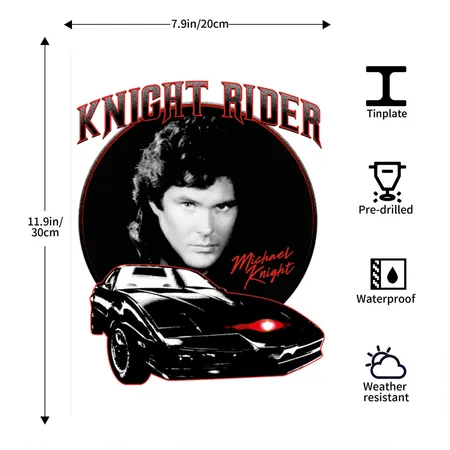 Knight Rider Michael Knight White Metal Poster Wall Art Decor Sign