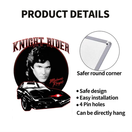 Knight Rider Michael Knight White Metal Poster Wall Art Decor Sign