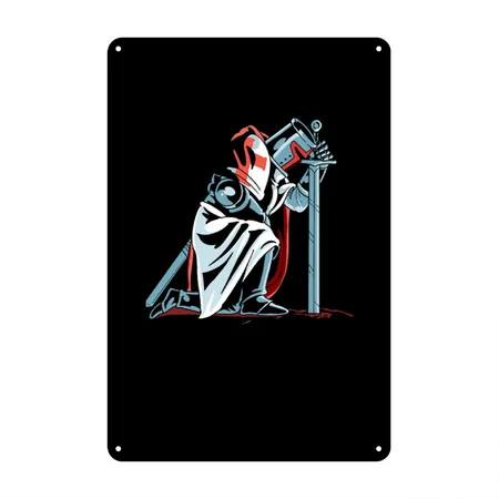 Knight Templar God Is My Father Black Metal Poster Wall Art Decor Sign