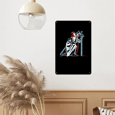 Knight Templar God Is My Father Black Metal Poster Wall Art Decor Sign