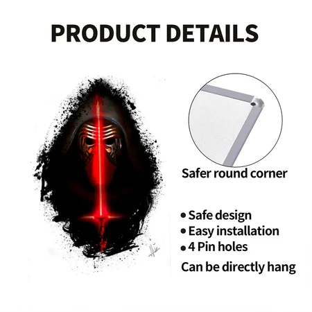 Kylo Ren White Metal Poster Wall Art Decor Sign