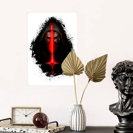 Kylo Ren White Metal Poster Wall Art Decor Sign