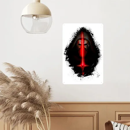 Kylo Ren White Metal Poster Wall Art Decor Sign