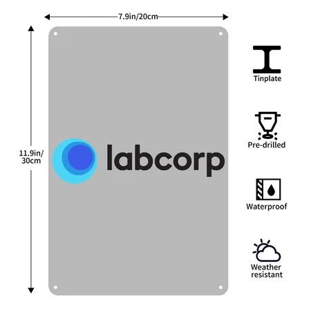 Labcorp Silver Metal Poster Wall Art Decor Sign