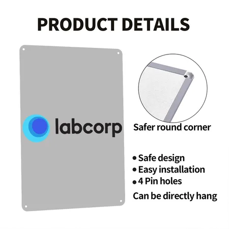 Labcorp Silver Metal Poster Wall Art Decor Sign