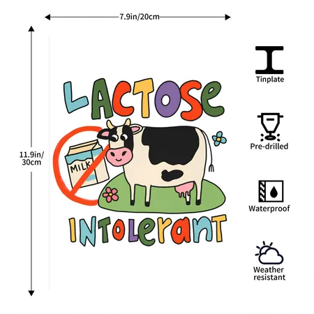 Lactose Intolerant Funny Sarcastic Meme White Matte Metal Poster Wall Art Decor Sign