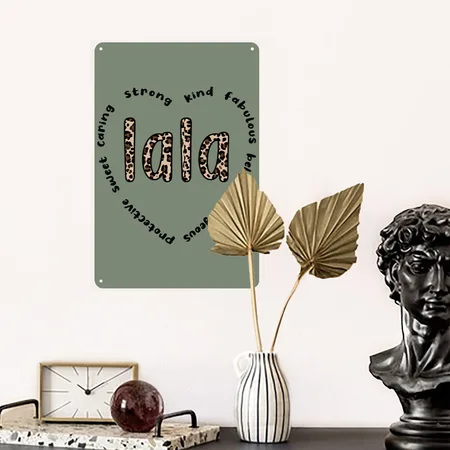 Lala Heart Lala Grandmother Lala Grandma Heather Military Green Metal Poster Wall Art Decor Sign