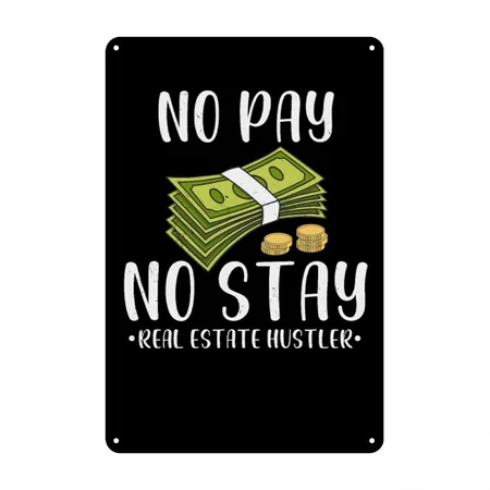 Landlord Tenants Real Estate Agent Clients Black Metal Poster Wall Art Decor Sign
