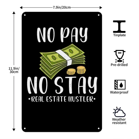 Landlord Tenants Real Estate Agent Clients Black Metal Poster Wall Art Decor Sign