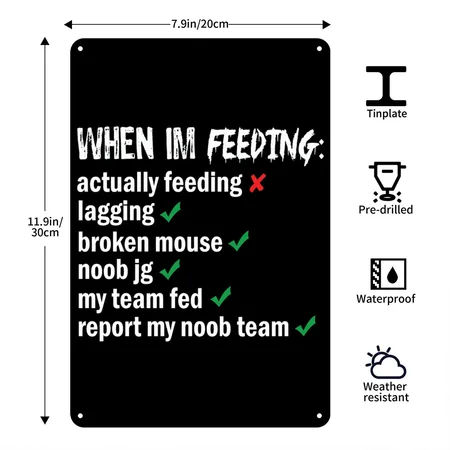 League Of Legends Feeding Black Metal Poster Wall Art Decor Sign