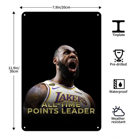 Lebron Number 1 Black Metal Poster Wall Art Decor Sign