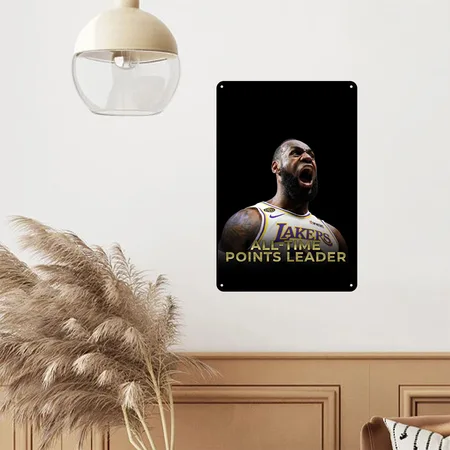 Lebron Number 1 Black Metal Poster Wall Art Decor Sign