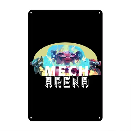 Lets Play Amazing Battle Mech Arena Black Metal Poster Wall Art Decor Sign