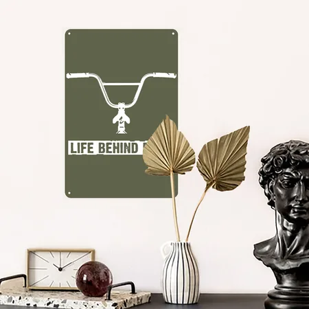 Life Behind Bars BMX Green Camo Metal Poster Wall Art Decor Sign