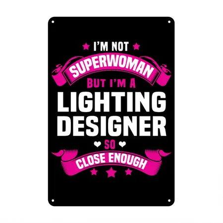 Lighting Designer Black Metal Poster Wall Art Decor Sign