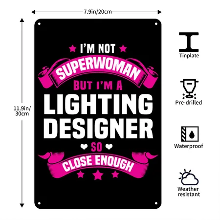 Lighting Designer Black Metal Poster Wall Art Decor Sign