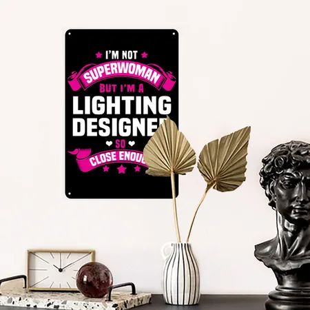 Lighting Designer Black Metal Poster Wall Art Decor Sign