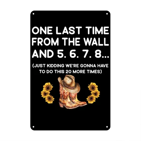 Line Dancing Funny Line Dance Black Metal Poster Wall Art Decor Sign