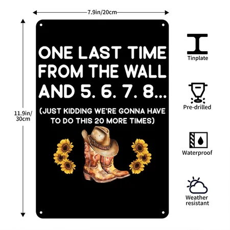 Line Dancing Funny Line Dance Black Metal Poster Wall Art Decor Sign