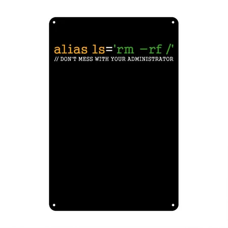 Linux Tux Unix Open Source Software Programmer Black/white Metal Poster Wall Art Decor Sign