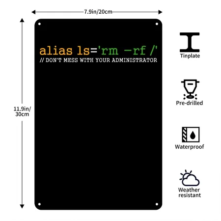 Linux Tux Unix Open Source Software Programmer Black/white Metal Poster Wall Art Decor Sign