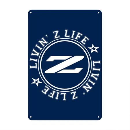 Livin_z_life_white Navy Metal Poster Wall Art Decor Sign